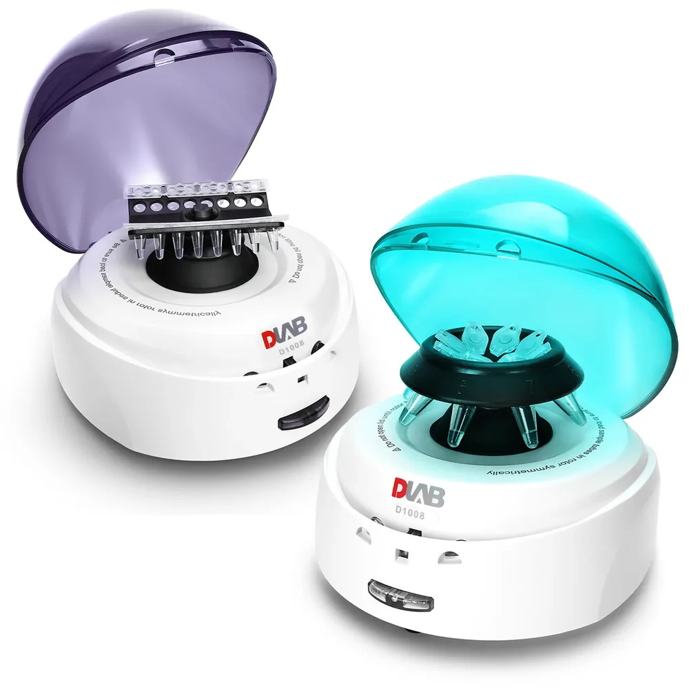 DLAB D1008 mini santrifüj, şeffaf kapak ve 8 pozisyonlu rotor
